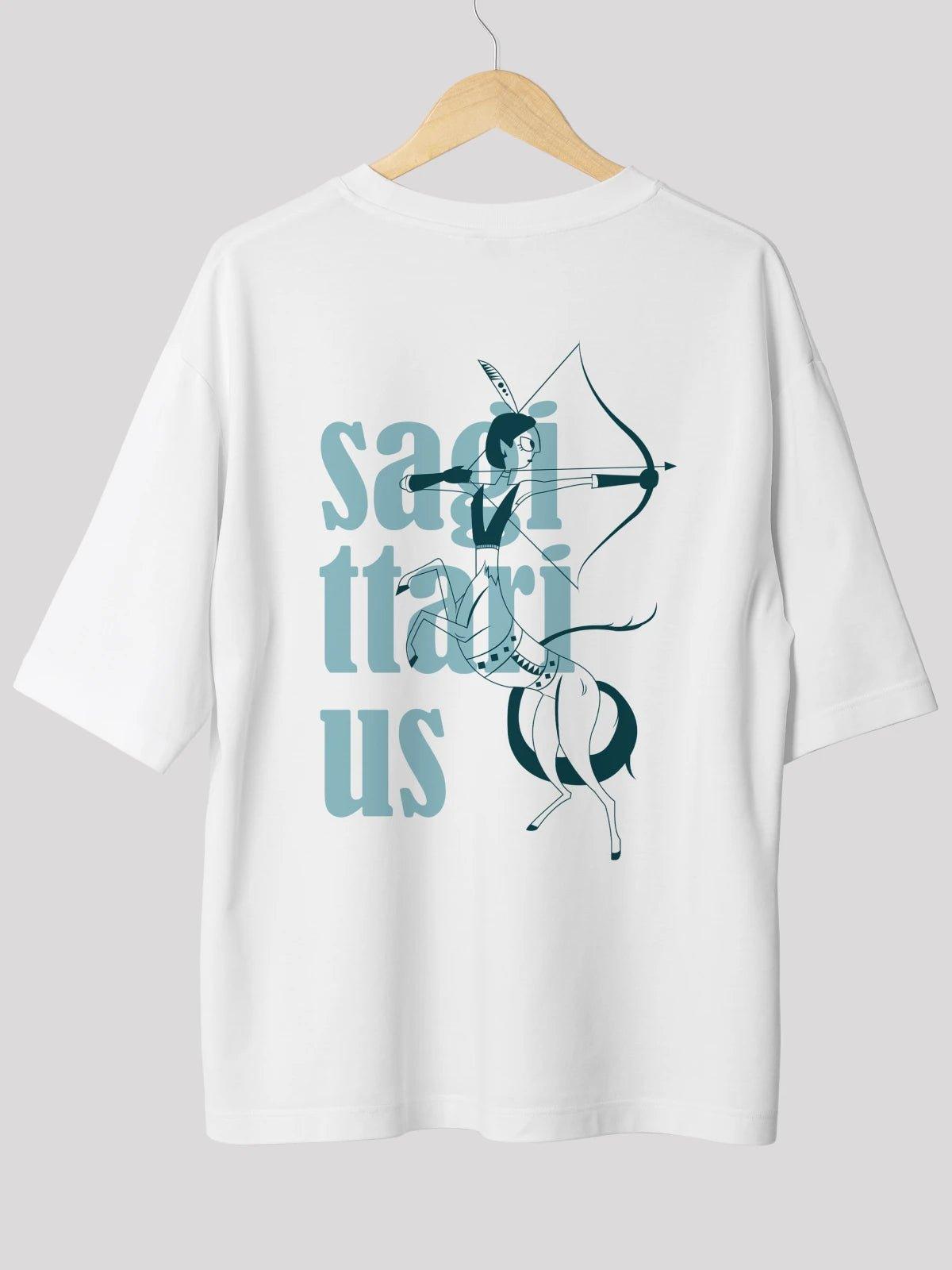 Sagittarius Zodiac Unisex Oversize T-Shirt-White