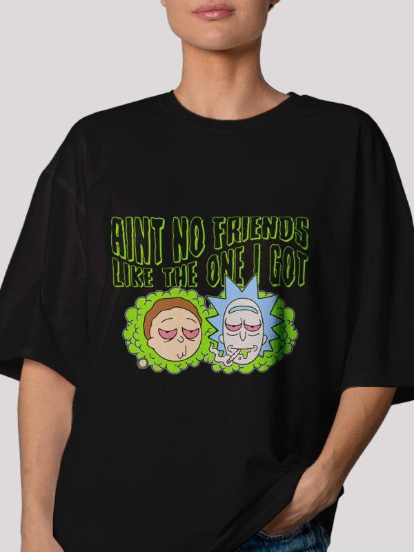 Comfy cloud black oversize T- shirt with green print