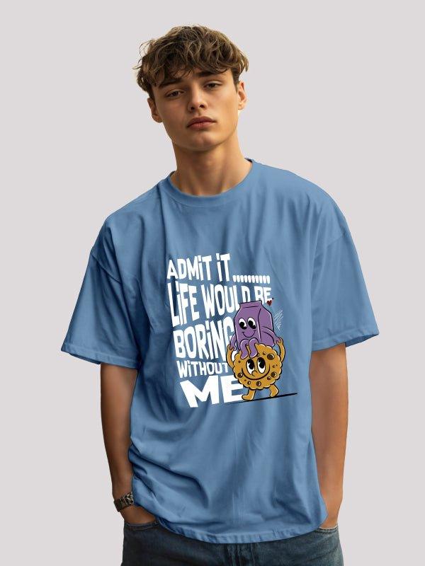 Friendship frenzy black oversized T- shirt with quirky print, Unisex