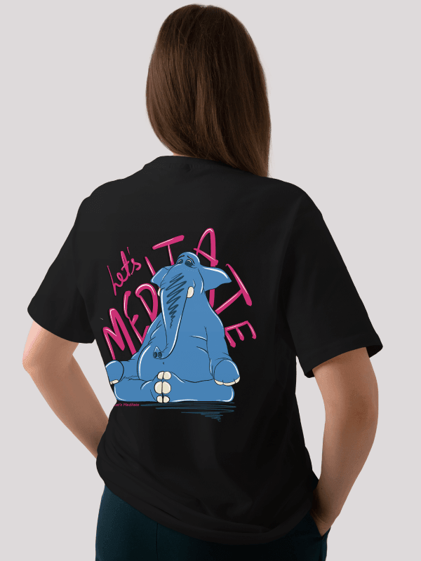 Let's Meditate elephant Oversized T-shirt