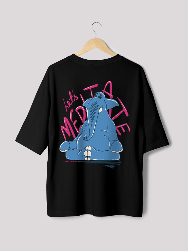 Let's Meditate elephant Oversized T-shirt