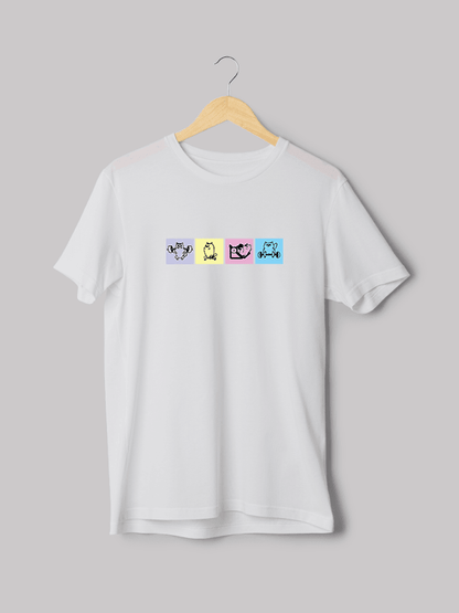 Certified Gym Cat White T-shirt